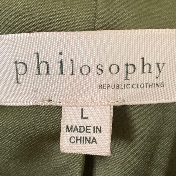 Philosophy Dark Olive Faux Leather Jacket - Picture 2 of 7